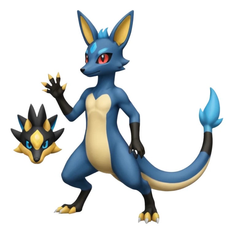 Umbreon-Lucario-Salandit-Zeraora-fusion, full body sticker