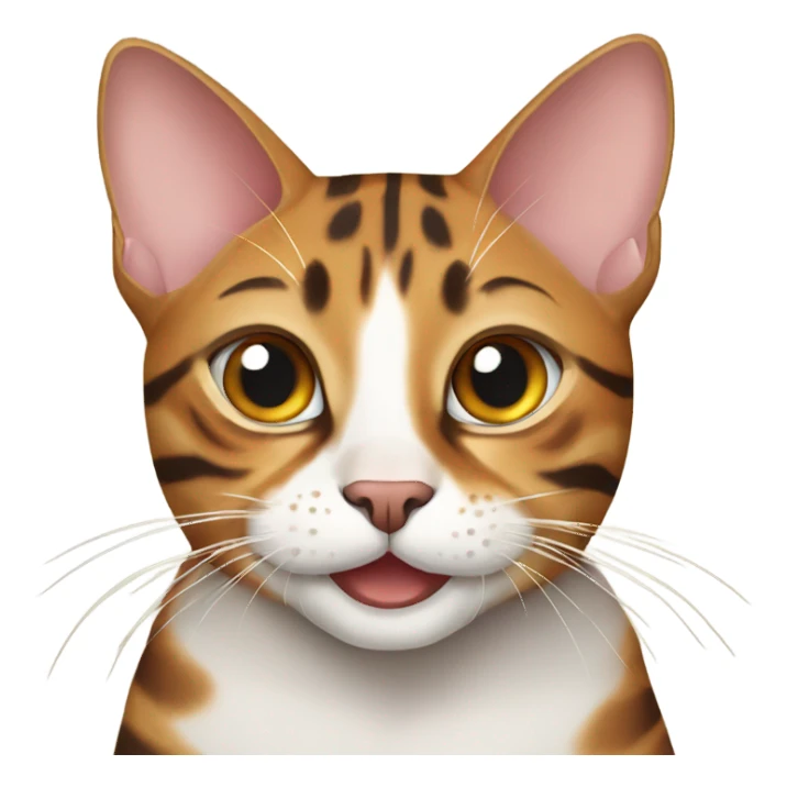 Happy Bengal cat at New Year sticker