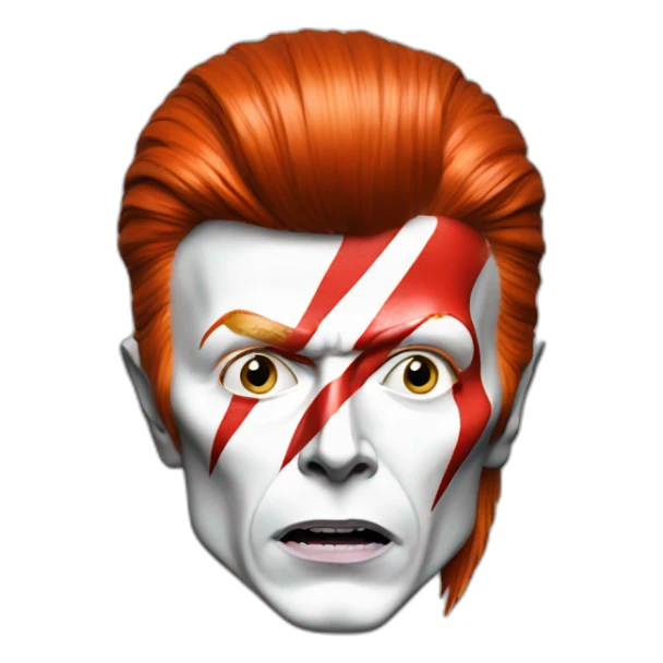 A TOK emoji of david bowie aladdin sane, grey background sticker