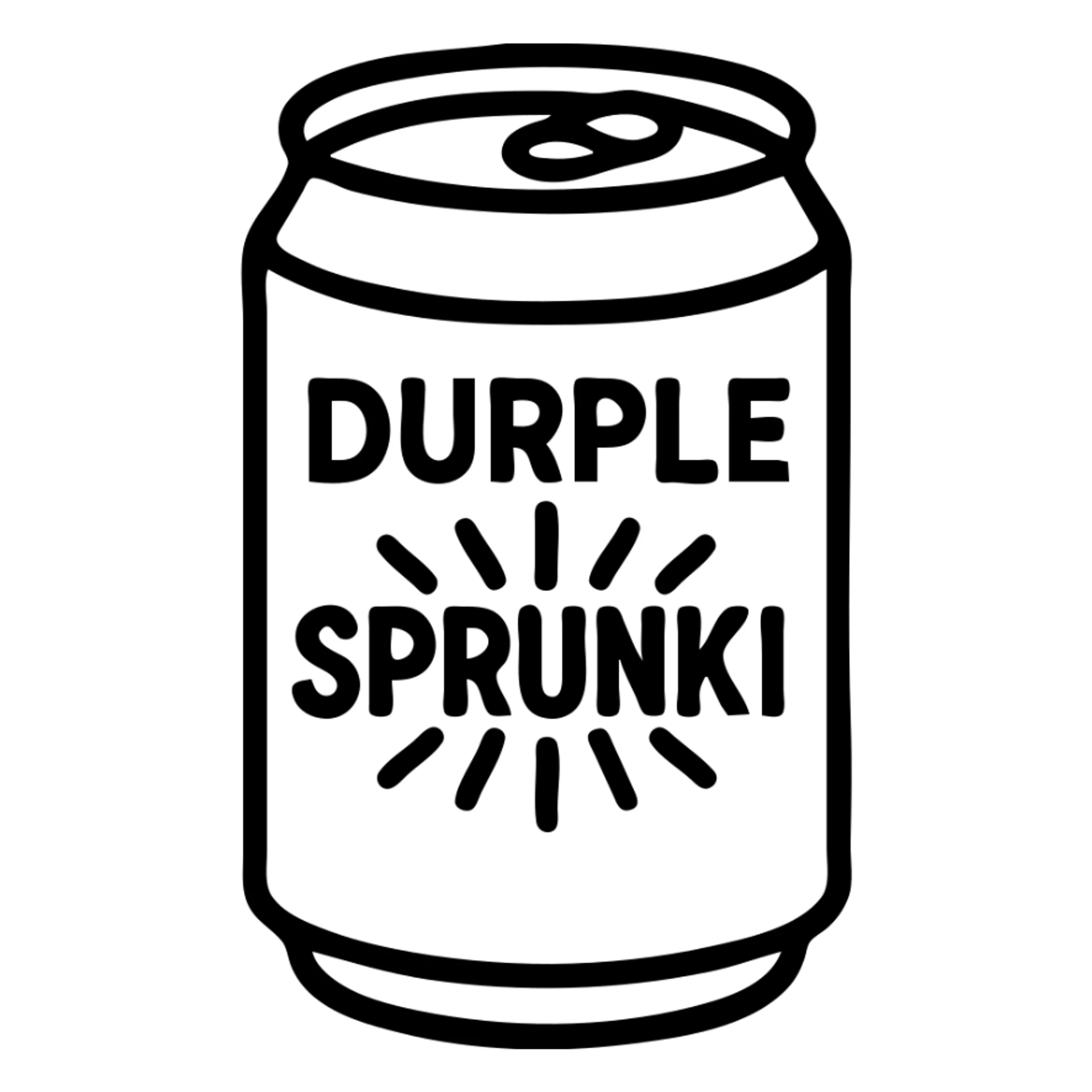 Durple Sprunki as a line icon, black outlines, no fill, minimalist, suitable for UI or wireframes sticker