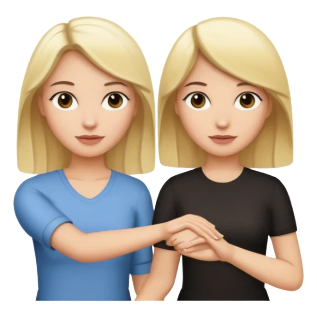 blonde woman holding hands with a dark-haired woman sticker