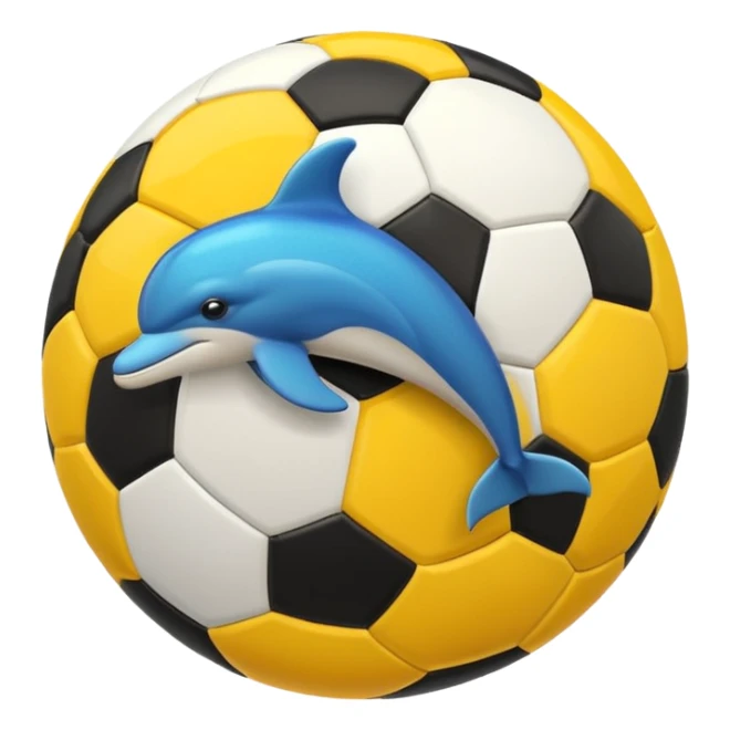 Yellow black dolphin cirkle wave soccerball sticker