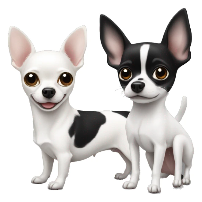 a white chihuahua and a black and white chihuahua sticker