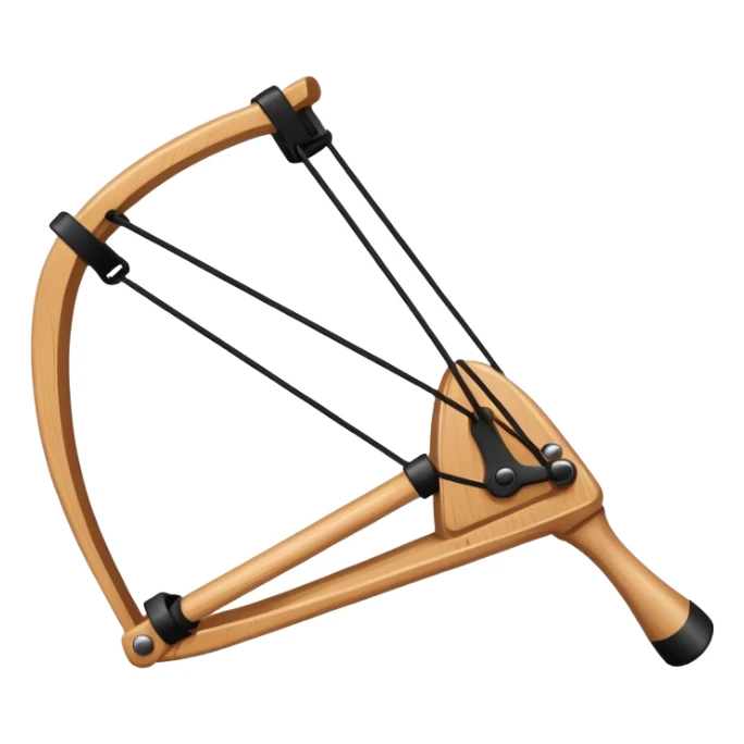 A classic Y-shaped wooden slingshot with rubber band sticker