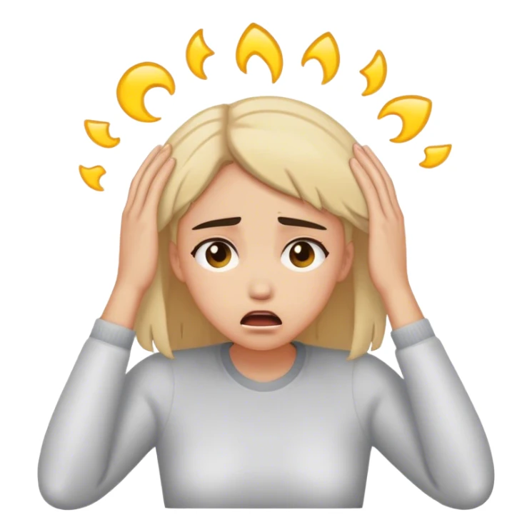 Girls holding her head in fustration sticker