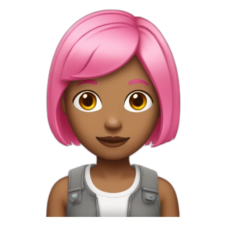 Girl with pink bob hairstyle sticker