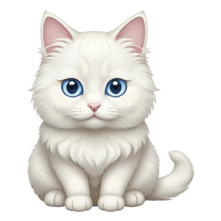 White cat with one blue eye and yellow the other sticker