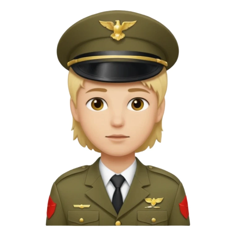 soldier with blonde hair sticker