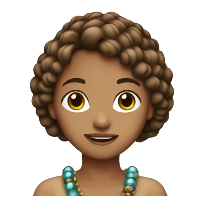 A girl with brown hair in beads sticker