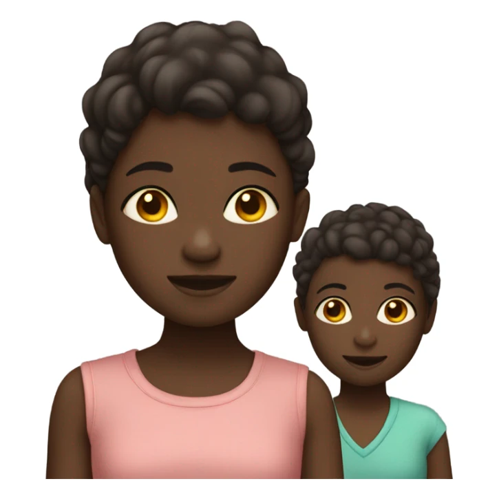 Girl with 2 sons dark skin sticker