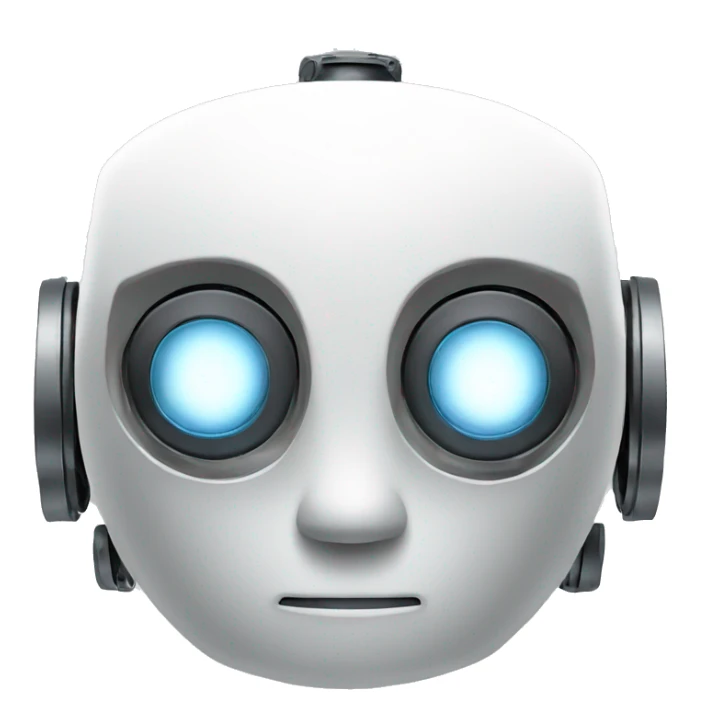 mechanical robot white. the head or top of the robot sticker