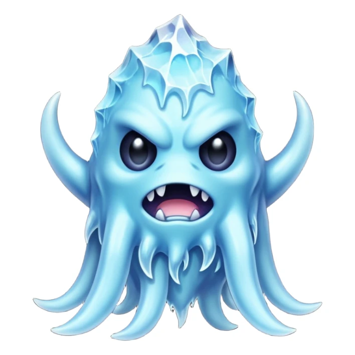 an ice monster, eldritch ice monster, monster made of ice sticker
