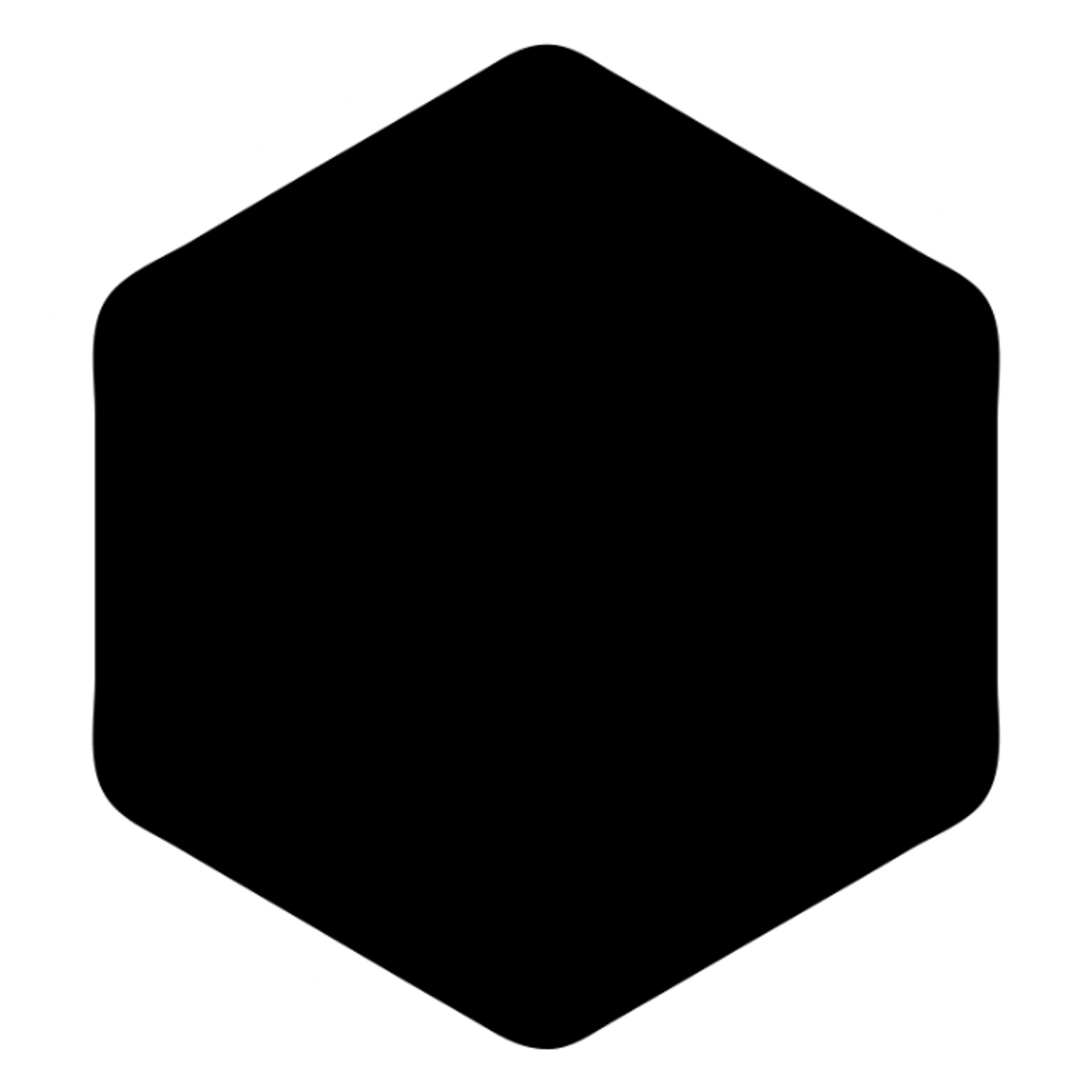 solid filled icon of a hexagon in soft blue-grey color sticker