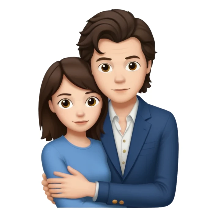 Harry styles with arm around brunette female  sticker