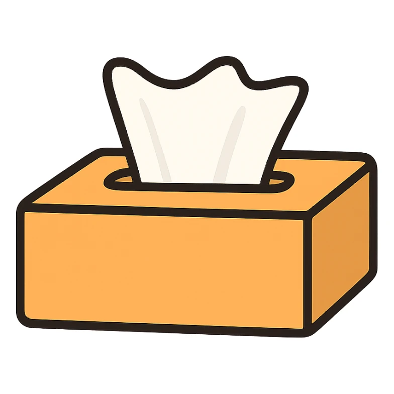 flat toon style tissue box sticker