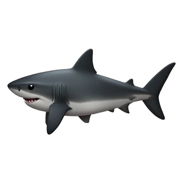 Black heart shark  sticker