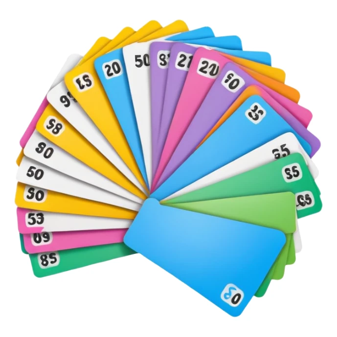 Create a blank lottery coupon fanned out, clean and colorful sticker