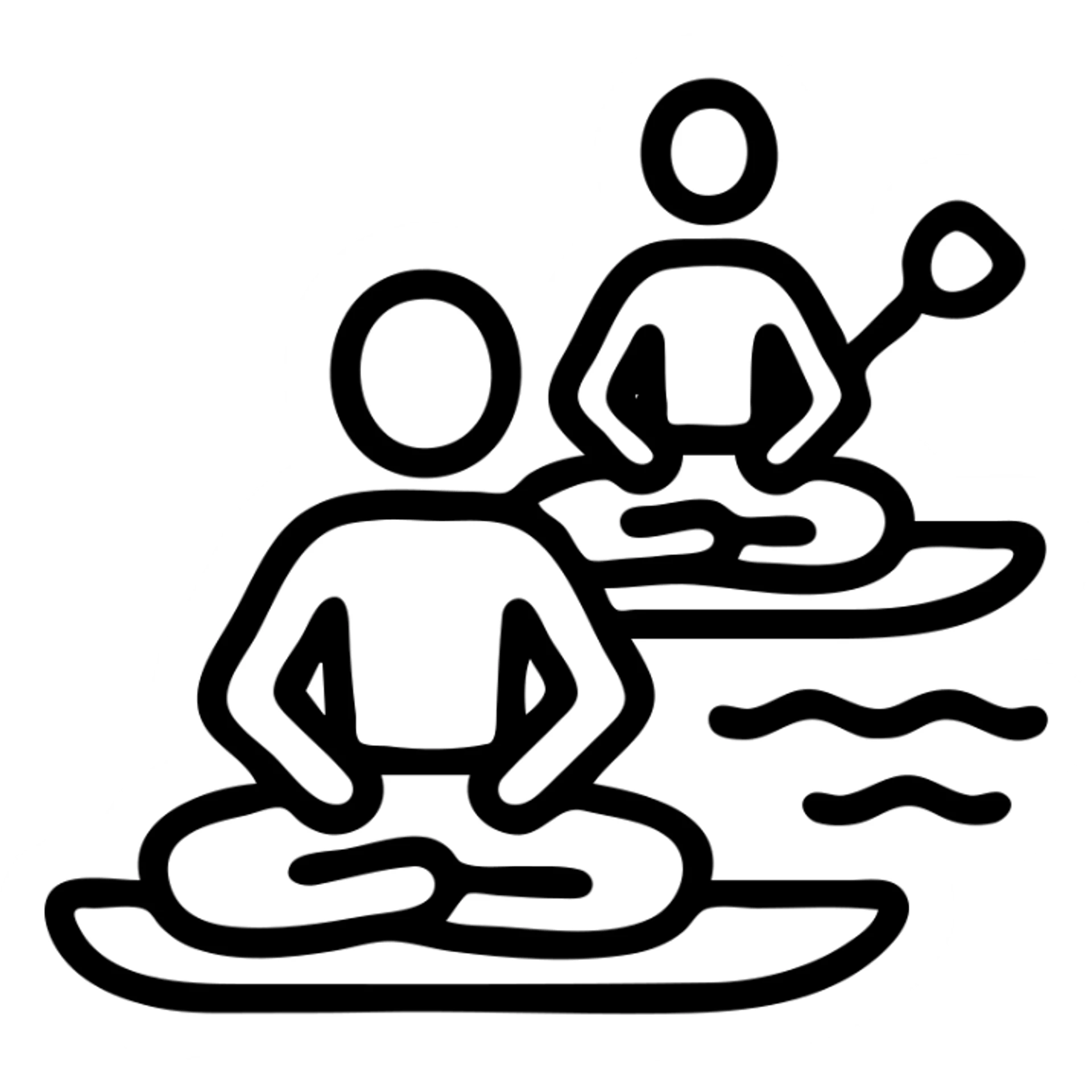 icon on the theme of yoga paddle boarding classes.  sticker