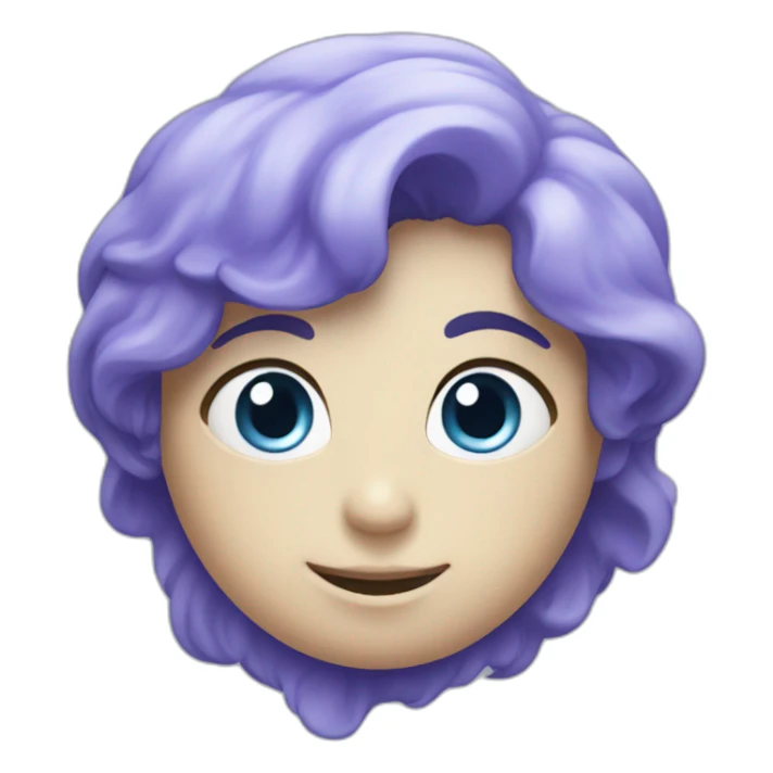 Coeur bleu violet et blanc sticker