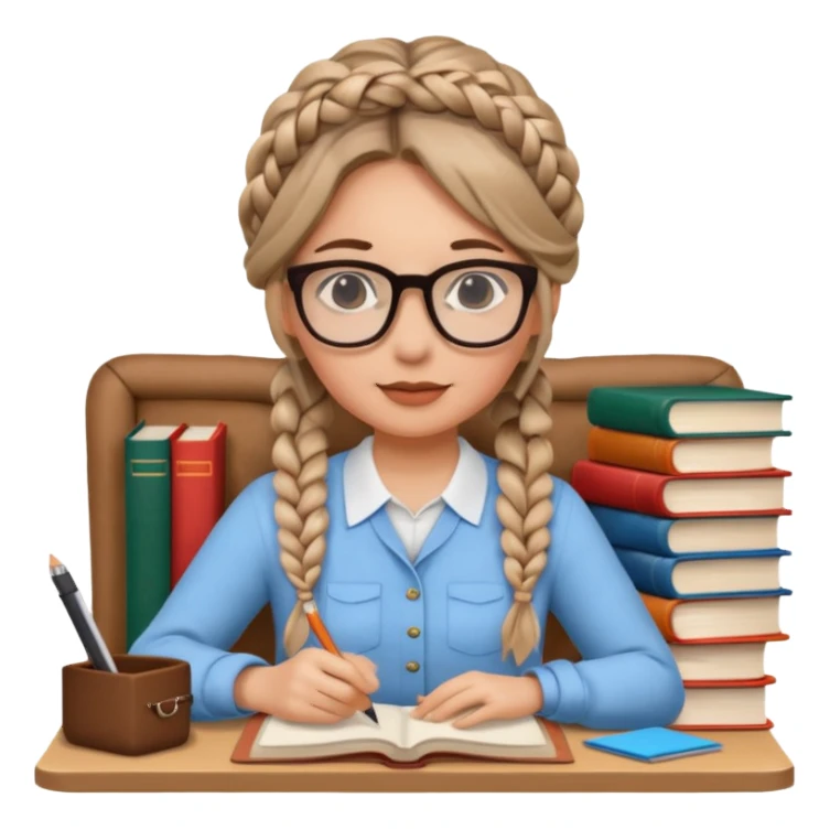 women working with paper and books braid hair sticker