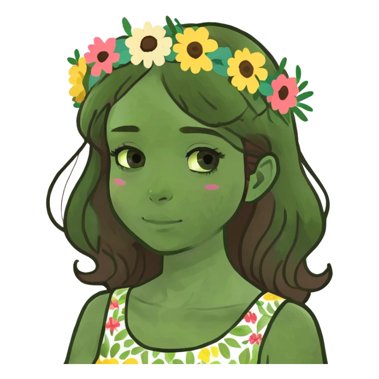 A girl with brown hair pale sin and brown eyes  sticker