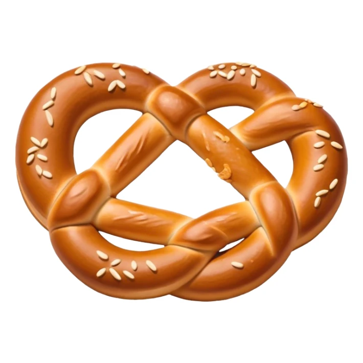 Simple pretzel street food emoji with soft colors sticker