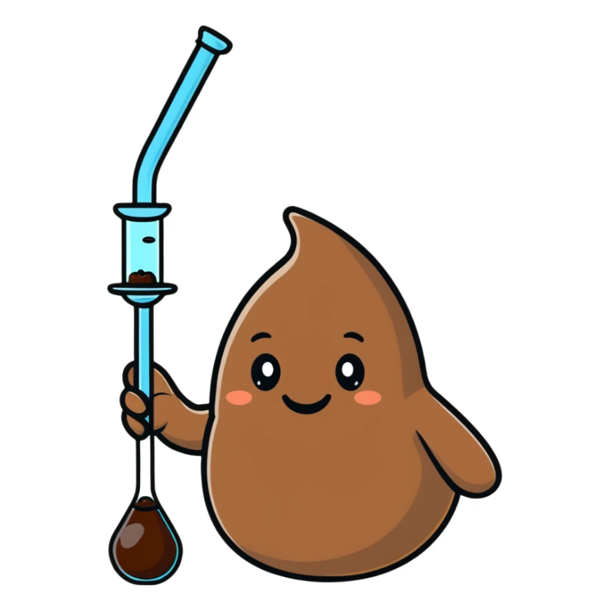 adorable smiling poop character with a bong in hand sticker