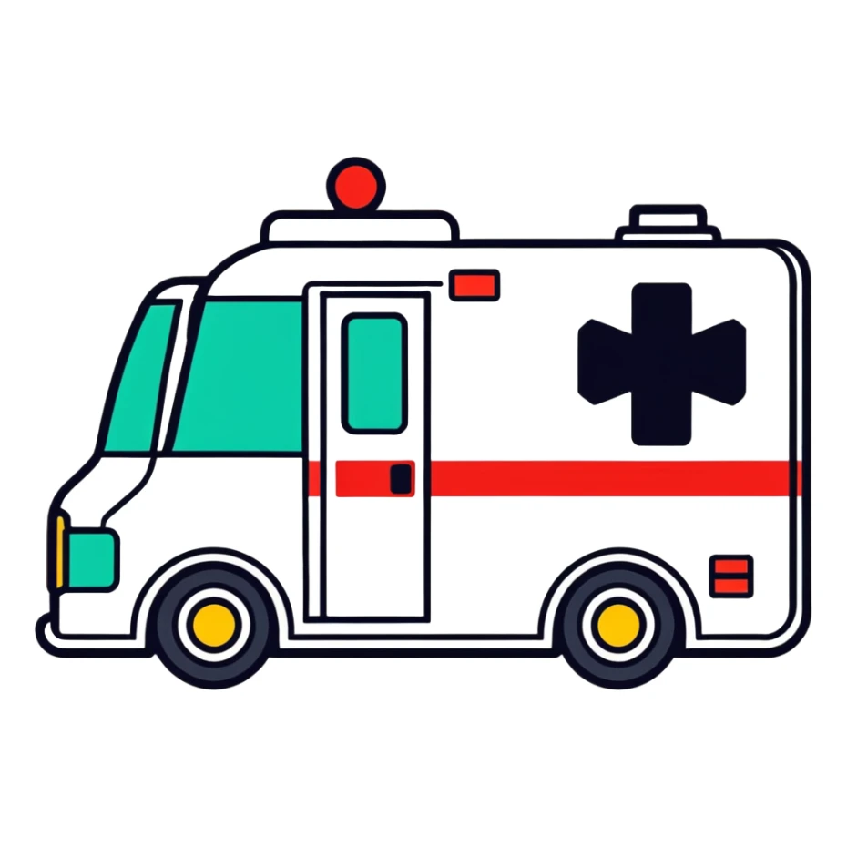 An ambulance is taking you to the hospital sticker