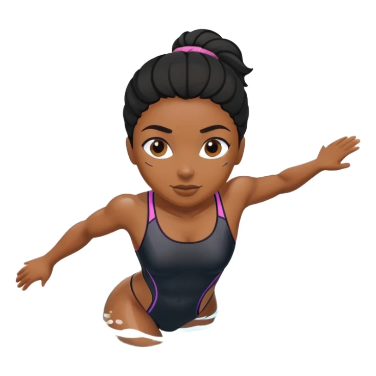 black female athlete swimming sticker