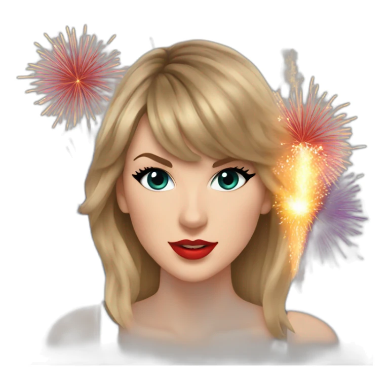 Taylor Swift with fireworks sticker