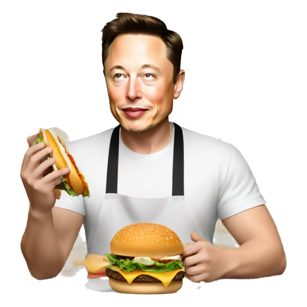 Elon Musk qui mange un burger  sticker