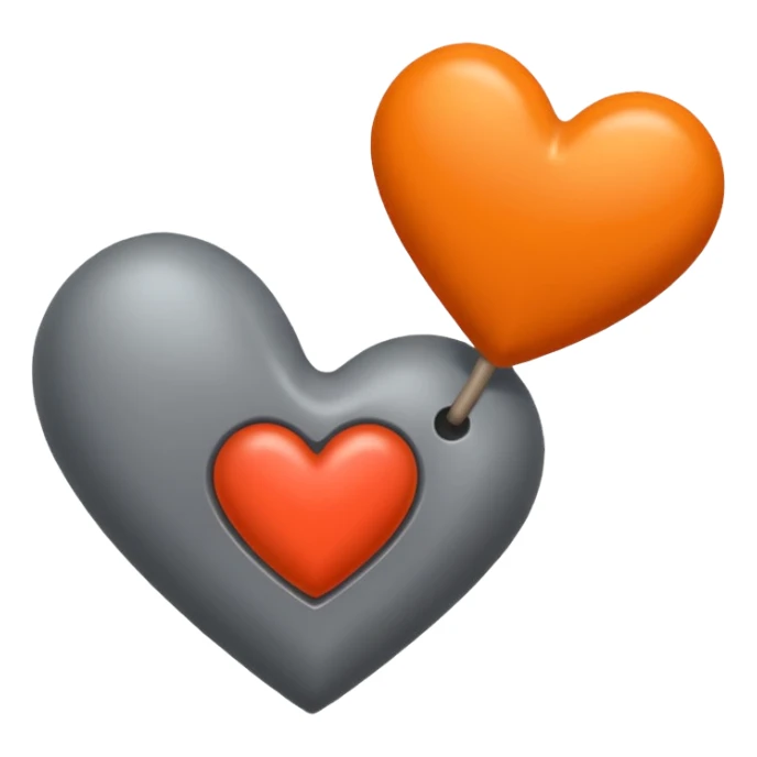 due foche innamorate con il cuore arancione  sticker