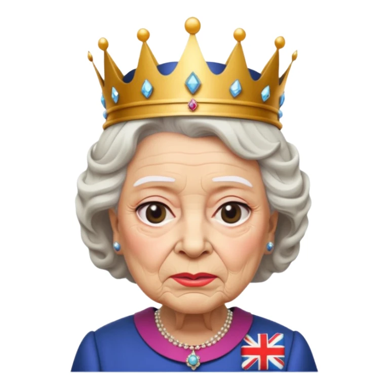 La reine Élisabeth 2 en moche sticker