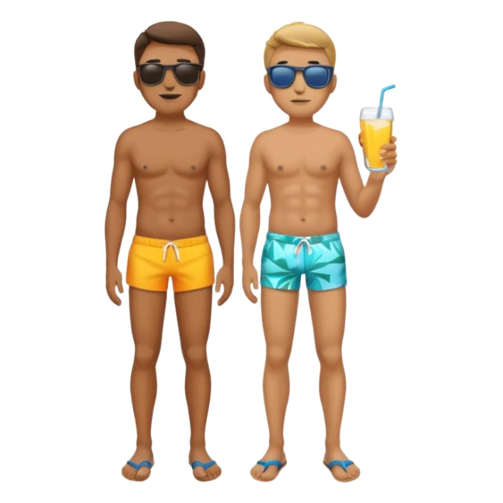 man fullbody with sunglasses and beachwear sticker