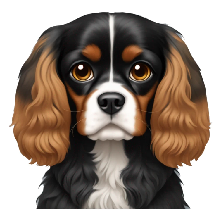 Cavalier Charles spaniel with all black fur. No brown fur  sticker