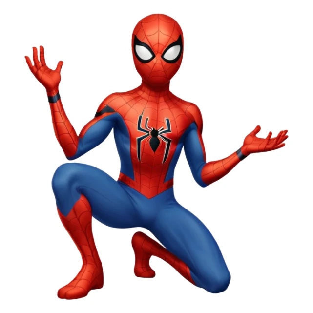 Spider-Man kneeling and giving praise to God sticker