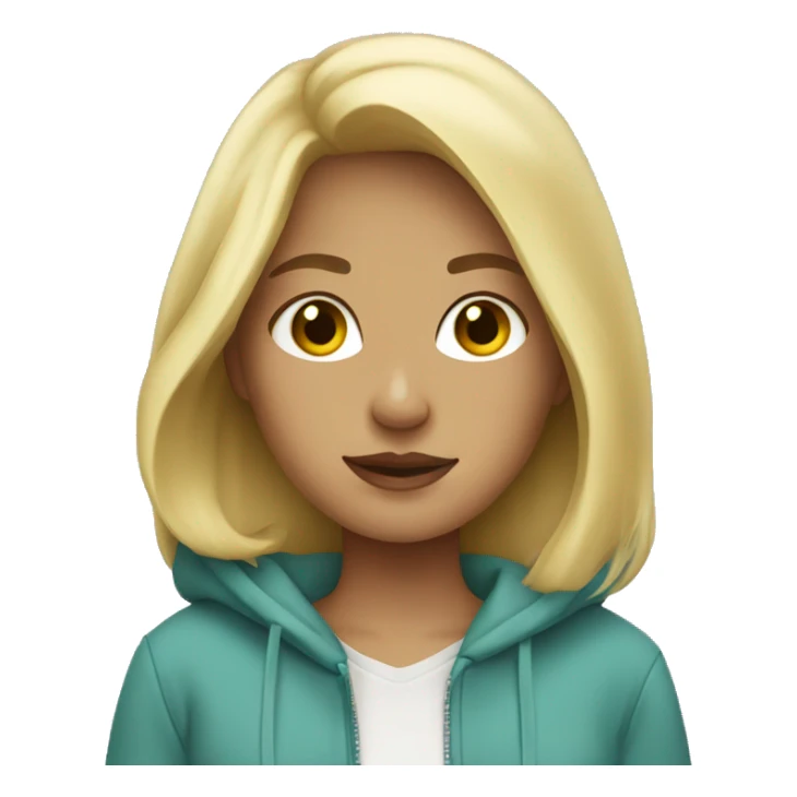 blonde girl wearing trendy hoodie sticker