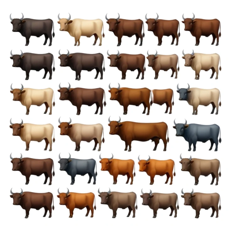 make an image which give a clear context of a cattle/buffalo diffrent  breeds gallery  in this i will showing diffrent diffrent breeds of cattle / buffalo  sticker