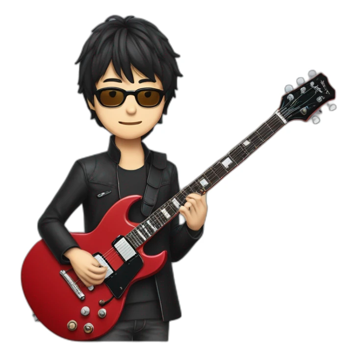 shintaro sakamoto with Gibson sg guitar sticker