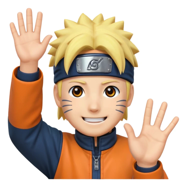 Quiero que hagas a Naruto saludando sticker