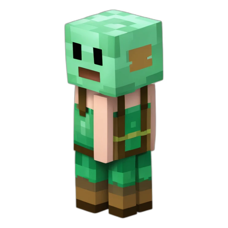 Minecraft farmer villager cubic with an square starw hate minecraft style sticker