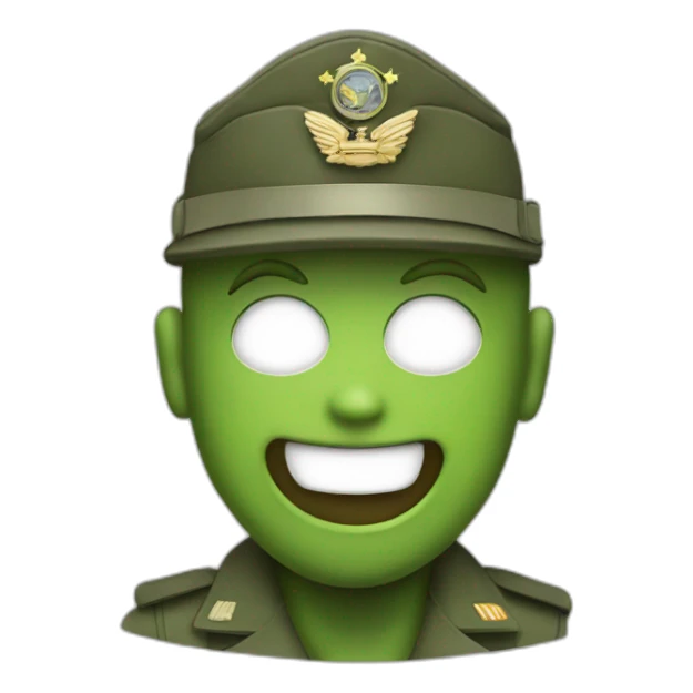 a smiley that do a military salut sticker
