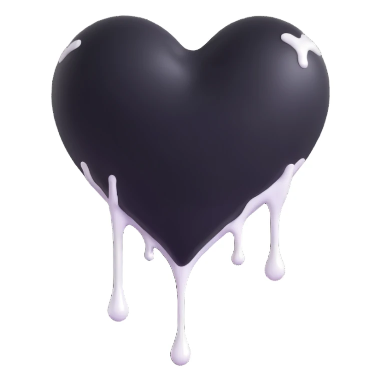 white heart dripping with goo sticker