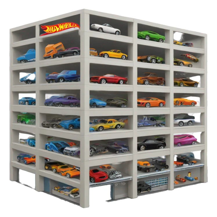 Multi-story garage for capacity 500 hot wheels cars. sticker