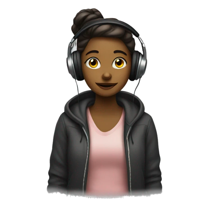 girl listening to music  sticker