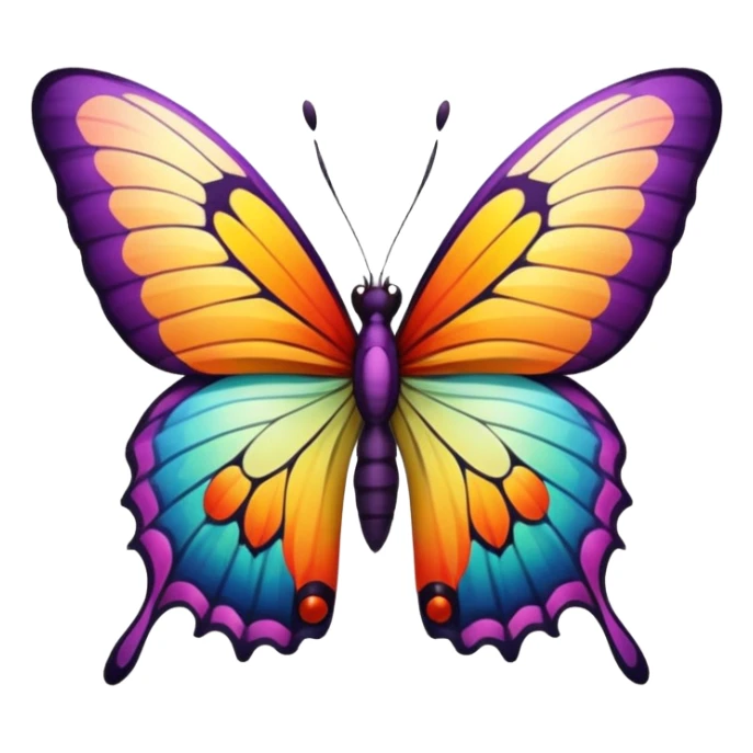 Floral exotic tropical butterfly sticker
