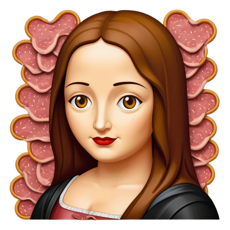 pop art monalisa SPAM meat slop landscape  sticker