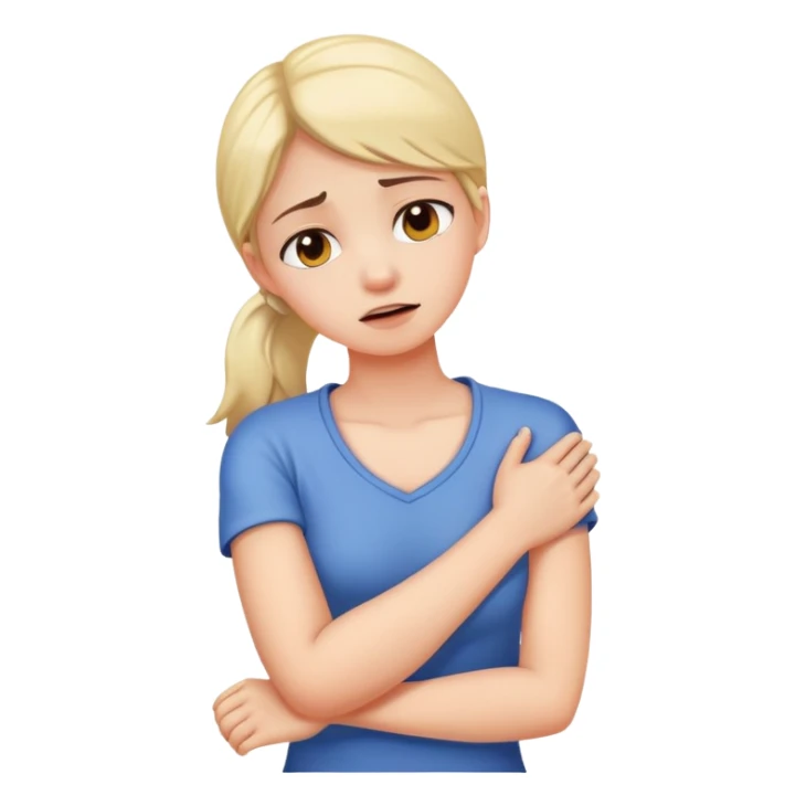 arms crossed holding neck girl in pain sticker