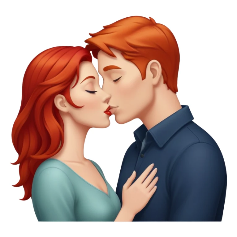 white man kiss red woman  sticker