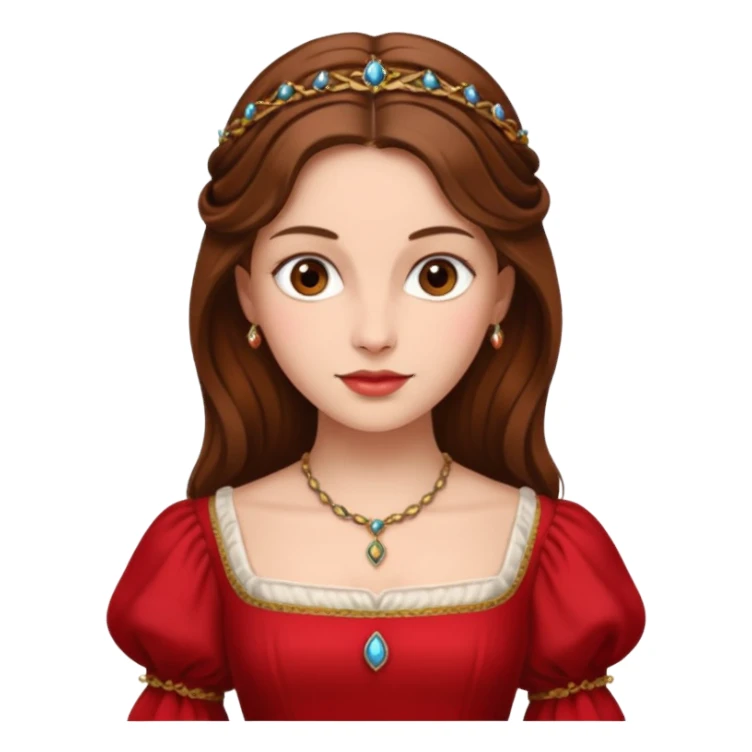 Renaissance lady – brown hair, red dress  sticker